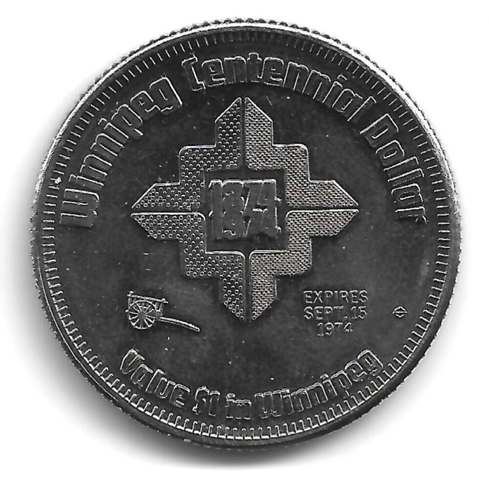 1974 Winnipeg Centennial Dollar Commemorative Token (b861-3)
